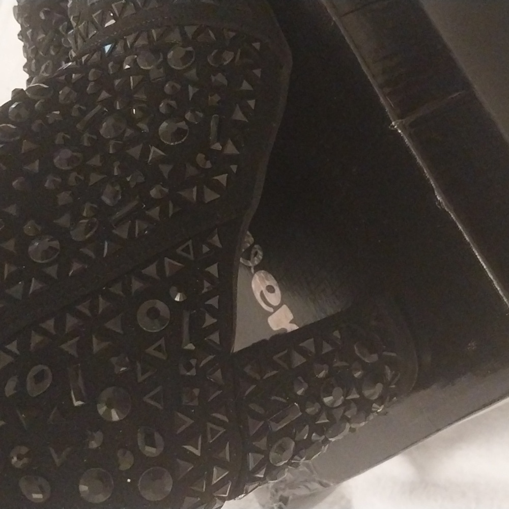Forever Rhinestone Boots/Booties BLACK 9 - Picture 4 of 10